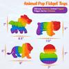 Animals Pop Fidget Toys Set, Silicone Rainbow Dinosaur Popper Fidget Set for Children, Sensory Squeeze Toys Stress Reliever Tool for Kids Adult ADHD Lion, Tiger, Horse and Duck 4 Pack view 2