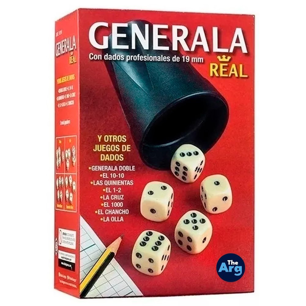 THEARG Board Games - Generala Real | Dice Cup Set - Friends and Family Games | Birthday Gifts for Women - Gifts for Men | Game Night - Board Games for Adults | Juegos - Ideal for Yahtzee