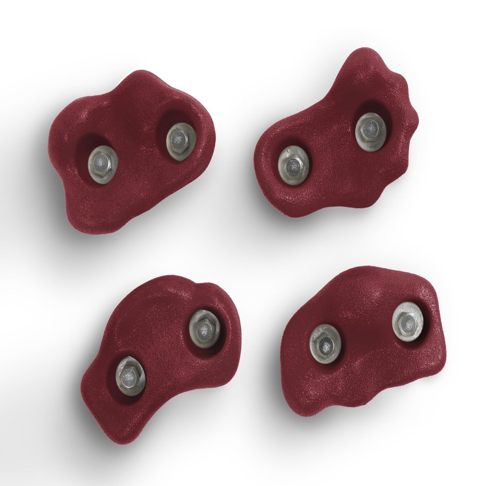 Apple Outdoor Supply Playset Climbing Rocks Kit Maroon for Jungle Gyms, Play Sets, and Playhouses 4 PK (ROCKMR-BX4)