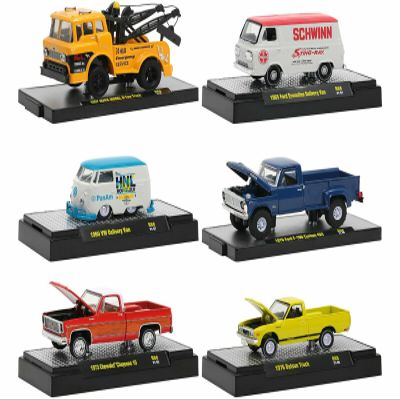 M2 Auto Trucks 6 Piece Set Release 68 in Display Cases Limited Edition to 8400 Pieces Worldwide 1/64 Diecast Model Cars Machines 32500-68