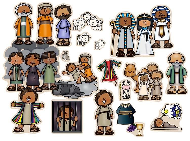 Joseph Felt Figures for Bible Flannel Board Stories Old Testament Story Coat of Many Colors