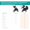 KidCo Uno+ Stroller System Combo, Luxury Double Strollers for Newborn to Toddler with Matching Detachable Seat and Carry Cot Bassinet - Allegra Black view 4