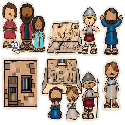 Story Time Felts Paul & Silas Felt Figures for Bible Flannel Board Stories New Testament
