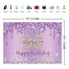 INRUI Purple Happy 90th Birthday Photography Background Girls Sweet Ninety Years Old Birthday Party Decorations Backdrop 7x5FT view 4