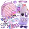Little Girl Purse Accessories, My First Purse Set - Play Makeup Princess Plush Diary Unicorn Eye Mask Wallet Phone Pretend Credit Cards Kids Pretend Play Christmas Toy Gift for Girl Age 3+ view 1