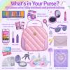 Little Girl Purse Accessories, My First Purse Set - Play Makeup Princess Plush Diary Unicorn Eye Mask Wallet Phone Pretend Credit Cards Kids Pretend Play Christmas Toy Gift for Girl Age 3+ view 2