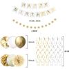 Gold Party Decorations - Happy Birthday Banner, 16th 18th 21th 30th 40th 50th 60th 70th White Supplies Balloons view 2