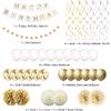 Gold Party Decorations - Happy Birthday Banner, 16th 18th 21th 30th 40th 50th 60th 70th White Supplies Balloons view 3