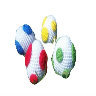 Amigurumi Man Crocheted Yoshi Egg Plush - Cosplay Prop, Room Accessory, Stress Ball (Yellow Egg)
