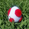 Amigurumi Man Crocheted Yoshi Egg Plush - Cosplay Prop, Room Accessory, Stress Ball (Yellow Egg) view 4