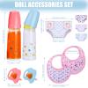 10 Pcs Baby Doll Accessories Set Pretend Feeding and Caring Play Toy Set with Magic Disappearing Milk and Juice Bottles, Pacifier, Bibs, Diapers Baby Doll Stuff for Kids Girls Birthday Party Gifts view 2
