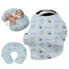 Personalised Car Seat Cover for Babies - Multi-use Carseat Canopy Blue Elephant Cover with Name, Car Seat Covers, Christmas Birthday Gifts for Infant Boys and Girls(27"x29") view 1