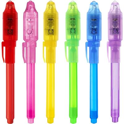 EODVICS 6 Pack Upgraded Invisible Ink Spy Pen with UV Light Magic Marker, for Secret Messages Kids Birthday Party Easter Halloween Christmas Goodie Bags Toys Gifts for Kids Ages 3+