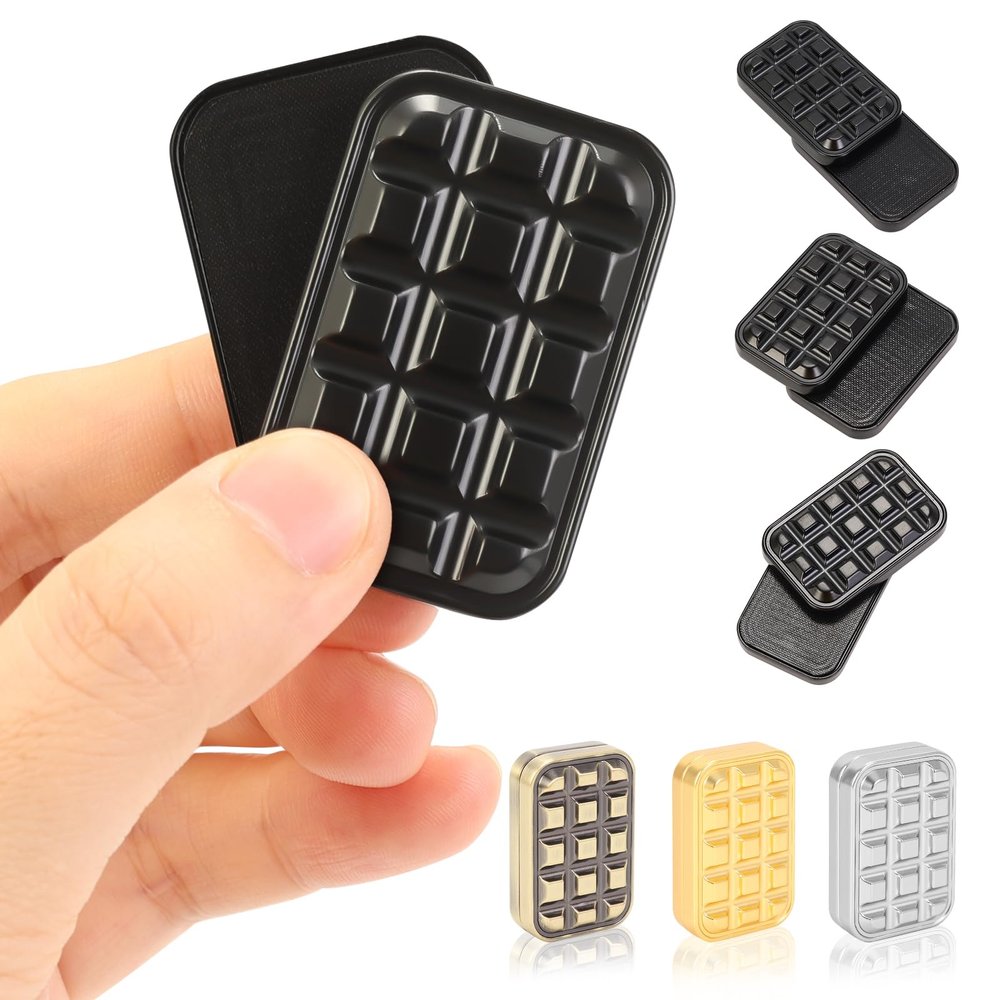 JUDIXY Fidget Slider for Adults - Brick Slider Metal Fidget Toys, Anxiety/ADHD/Annoy Relieving EDC Metal Fidget, Stress Reducing Toy - Gift for Adults (Black)