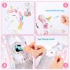 WERNNSAI Foldable Unicorn Piata - Pull String Unicorn Birthday Party Supplies Extendable Unicorn with Blindfold Bat and Tassels Unicorn Birthday Party Decoration Games Folding Piatas for Kids view 2