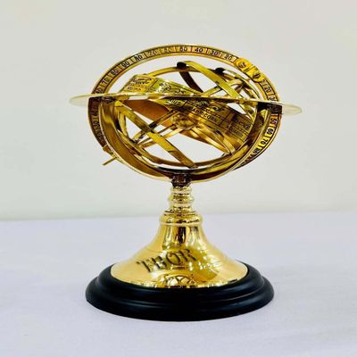 5'' Brass Armillary - Marine Astronomical Brass Engraved Brass Tabletop Vintage - Nautical Decor With Base Table Decor Gift