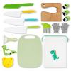 HAIMST Kids Knife Set for Real Cooking, 15 PCS Montessori Kitchen Tools Kids Kitchen Knife Set with Wooden Safe Knife Serrated Edges Plastic Toddler Knife Cutting Board Crinkle Cutters view 1