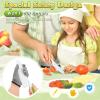 HAIMST Kids Knife Set for Real Cooking, 15 PCS Montessori Kitchen Tools Kids Kitchen Knife Set with Wooden Safe Knife Serrated Edges Plastic Toddler Knife Cutting Board Crinkle Cutters view 2