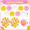 Outus 77 Pcs Pink Ducky Party Decorations Cute Duck Happy Birthday Party Accessory Include Lovely Duck String Hanging Banner Pom Pom Flowers Hanging Swirls Latex Balloons Cupcake Topper for Birthday view 4