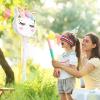 Foldable Unicorn Piata - Unicorn Birthday Party Supplies Extendable Piata with Blindfold Bat and Tassels Unicorn Birthday Party Decoration Games Folding Pink Unicorn Piatas for Kids Classroom Game view 4