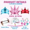 Equsion 72 Pcs Foam Princess Crowns DIY Tiaras Kids Party Princess Supplies Rhinestone Sticker Wooden Wand for Birthday Party Girls Making Your Own Tiara view 2