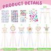 Equsion 72 Pcs Foam Princess Crowns DIY Tiaras Kids Party Princess Supplies Rhinestone Sticker Wooden Wand for Birthday Party Girls Making Your Own Tiara view 3