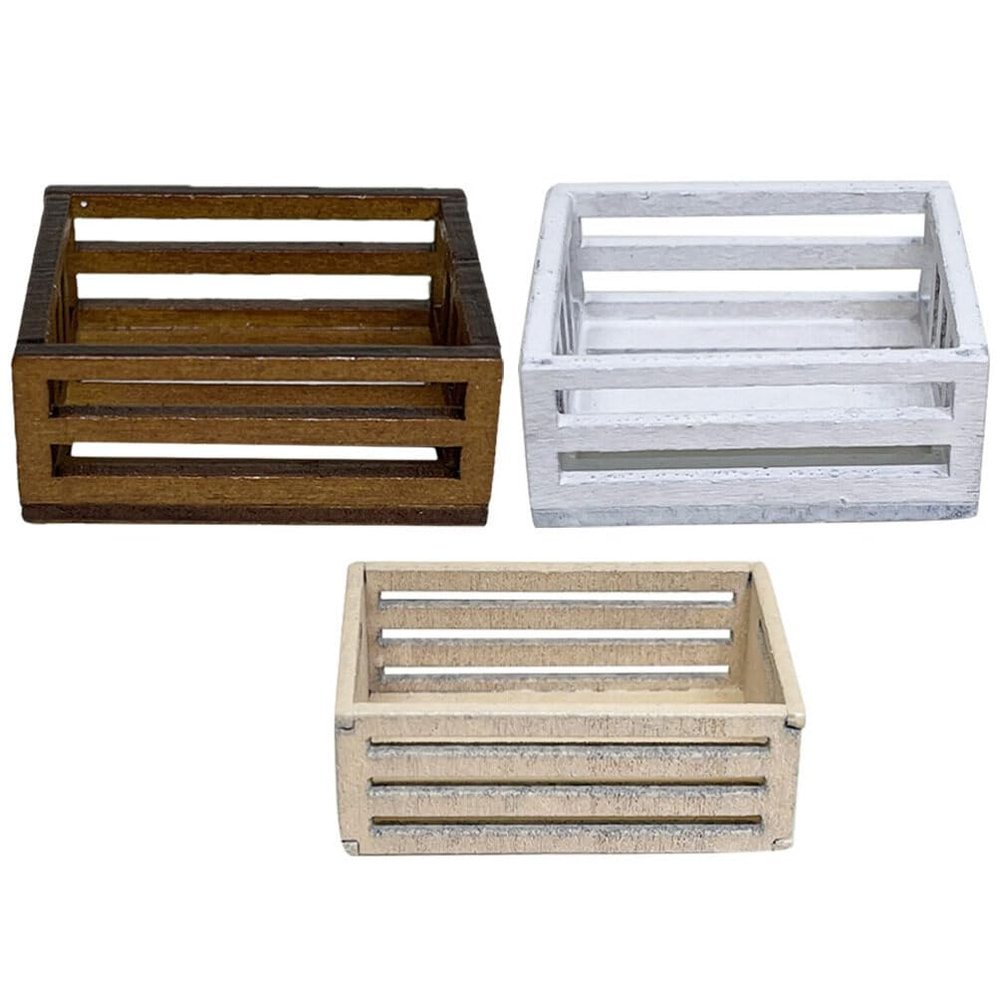 ibasenice 3pcs Mini Wooden Storage Baskets Dollhouse Accessories for Organizing and Displaying Miniature Scenes Natural and Colors