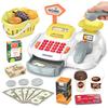 Cash Register 36PCS Supermarket Shop Toys with Electronic Sounds,Working Scanner,Calculator,Credit Card Reader,Play Food and Money Preschool Learning for Girl Boys Kids (Yellow) view 1