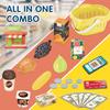 Cash Register 36PCS Supermarket Shop Toys with Electronic Sounds,Working Scanner,Calculator,Credit Card Reader,Play Food and Money Preschool Learning for Girl Boys Kids (Yellow) view 4