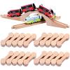 Poen 30 Pcs Wooden Dog Bone Track Connector Pack Wood Train Track Adapter Connector Pieces Toy Train Accessories for Teens to Compatible with Railway Sets view 1