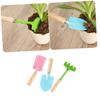 Yardwe 2sets Wooden Kids Garden Tool Set Trowel Rake Shovel Safe Toys for Boys Girls 3pcs*2 view 2