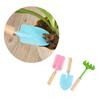 Yardwe 2sets Wooden Kids Garden Tool Set Trowel Rake Shovel Safe Toys for Boys Girls 3pcs*2 view 4