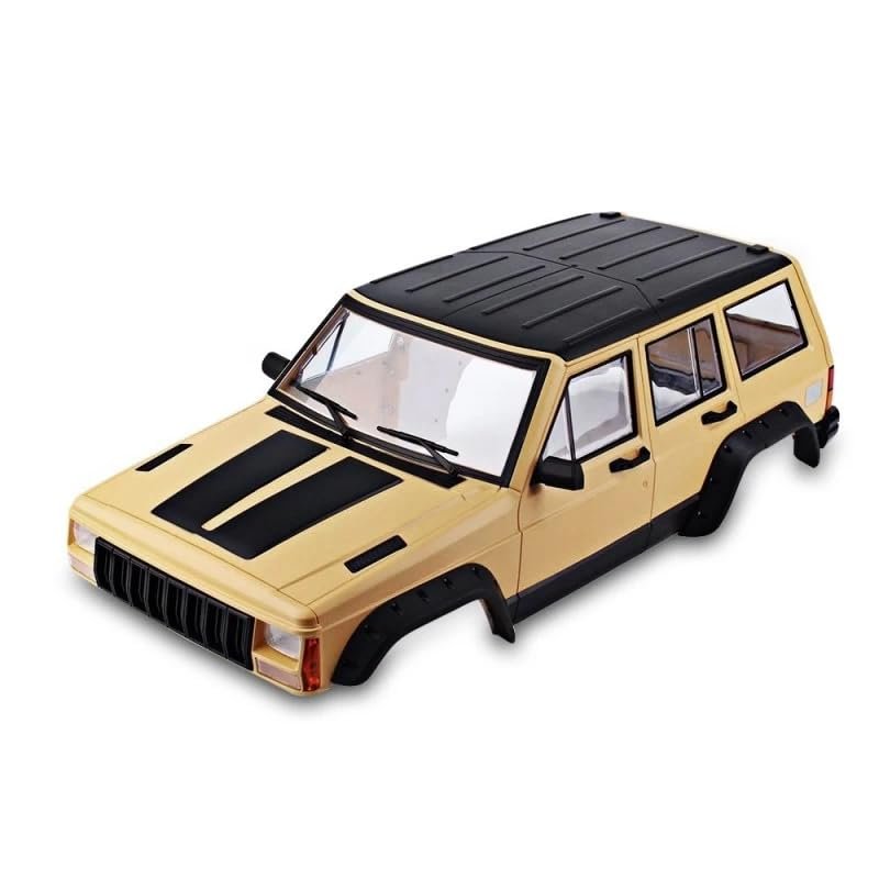 1/10 Scale Hard Plastic Cherokee Car Body Shell for 1/10 RC Crawler RC4WD AXIAL SCX10 D90 TF2 MST (wheelbase 313mm Cherokee Yellow)