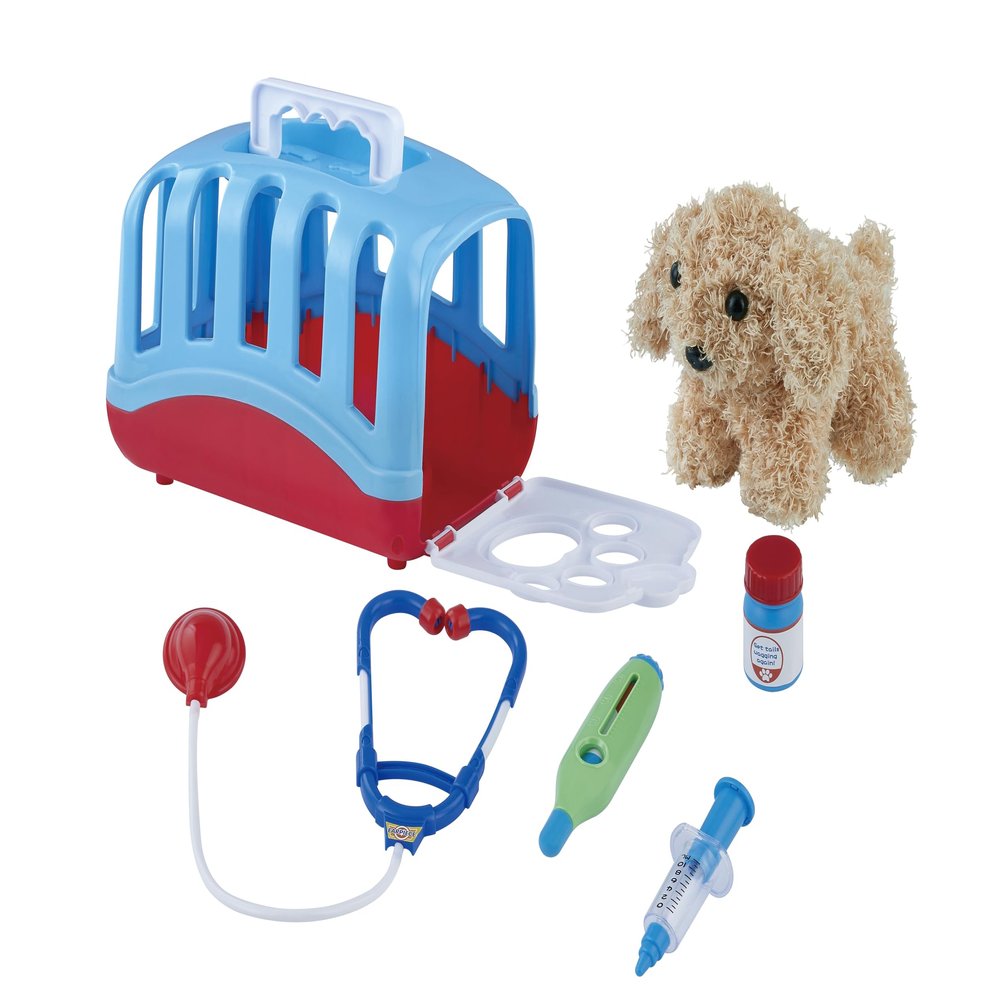 My World My Play Vet Set with Puppy and Accessories, Examine and Treat Play Vet Set, 6 Piece Set Includes Puppy Patient, Doctor Tools & Crate, Great Gift for Boys and Girls, for Ages 3+