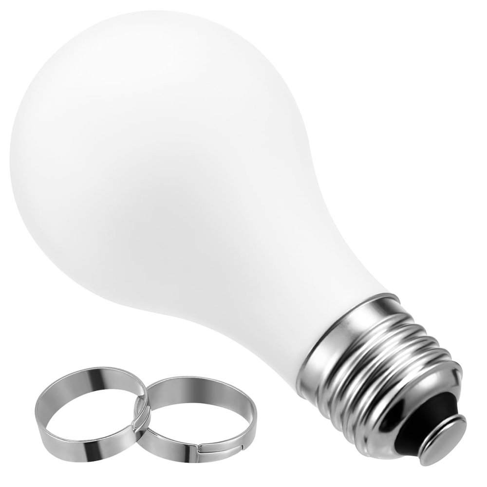 Alasum LED Trick Toy Light Bulbs, White Plastic Decorative led Light Bulb with On/Off Voice Activation for Party & Home Decoration, Magic Toy for Kids & Adults(2 Pack)