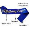 LXYXUUN Birthday Boy Sash Royal Blue, Gold Foil Birthday Sash for Boy Funny Birthday Party Decorations, 10th 11th 15th 16th 18th Bday Sash Gift Ideas view 2