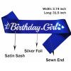 LXYXUUN Birthday Girl Sash Royal Blue, Silver Foil Birthday Sash for Girl Funny Birthday Party Decorations, 16 18 21st Bday Sash Gift Ideas view 2