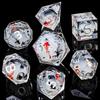 ARUOHHA DND Dice Set Liquid Core Koi Fish Sharp Edged Dragons Dice Compatible with D&D Role Playing Game, RPG Handmade Resin Dungeons Polyhedral D and D Dice Set D20 D12 D10 D8 D6 D4 view 2