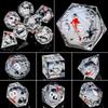 ARUOHHA DND Dice Set Liquid Core Koi Fish Sharp Edged Dragons Dice Compatible with D&D Role Playing Game, RPG Handmade Resin Dungeons Polyhedral D and D Dice Set D20 D12 D10 D8 D6 D4 view 3