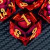 ARUOHHA DND Dragon Eye Dice Liquid Core Red Resin Sharp Edged Dice with Gift Box, Polyhedral D and D Dice Set Handmade Role Playing Game D20 D12 D10 D8 D6 D4 view 3