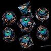 ARUOHHA DND Dragons Eye Dice Liquid Core Blue Green Resin Sharp Edged Dice Set with Gift Box, Compatible with D&D Role Playing Game, Dungeons Polyhedral D and D Dice D20 D12 D10 D8 D6 D4 view 2