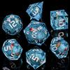 ARUOHHA Liquid Core DND Dice Set, 7pcs Resin Blue Sharp Edged Dragons Dice Compatible with D&D Role Playing Games, Handmade RPG Koi Fish Dungeons Polyhedral Dice Set D20 D12 D10 D8 D6 D4 view 2