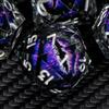 ARUOHHA DND Resin Dice Dragon Eye Dice Liquid Core Purple Sharp Edged Dice Set with Gift Box, Dungeons Polyhedral D and D Dice Set Compatible with D&D Role Playing Game D20 D12 D10 D8 D6 view 1