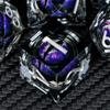 ARUOHHA DND Resin Dice Dragon Eye Dice Liquid Core Purple Sharp Edged Dice Set with Gift Box, Dungeons Polyhedral D and D Dice Set Compatible with D&D Role Playing Game D20 D12 D10 D8 D6 view 3