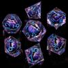 ARUOHHA DND Resin Dice Dragon Eye Dice Liquid Core Purple Sharp Edged Dice Set with Gift Box, Polyhedral D and D Dice Set Compatible with Dungeons Dragons Role Playing Game D20 D12 D10 D8 D6 view 2
