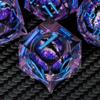 ARUOHHA DND Resin Dice Dragon Eye Dice Liquid Core Purple Sharp Edged Dice Set with Gift Box, Polyhedral D and D Dice Set Compatible with Dungeons Dragons Role Playing Game D20 D12 D10 D8 D6 view 3