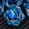 ARUOHHA DND Resin Dice Dragon Eye Dice Liquid Core Blue Sharp Edged Dice Set with Gift Box, Dungeons Polyhedral D and D Dice Set Compatible with D&D Role Playing Game D20 D12 D10 D8 D6 D4 view 1