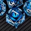 ARUOHHA DND Resin Dice Dragon Eye Dice Liquid Core Blue Sharp Edged Dice Set with Gift Box, Dungeons Polyhedral D and D Dice Set Compatible with D&D Role Playing Game D20 D12 D10 D8 D6 D4 view 3