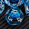 ARUOHHA DND Resin Dice Dragon Eye Dice Liquid Core Blue Sharp Edged Dice Set with Gift Box, Dungeons Polyhedral D and D Dice Set Compatible with D&D Role Playing Game D20 D12 D10 D8 D6 D4 view 4