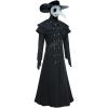 European and American Plague Doctor Costume Bird Beak Crow Long Beak mask Costume Halloween Party (XXXL) Black view 1
